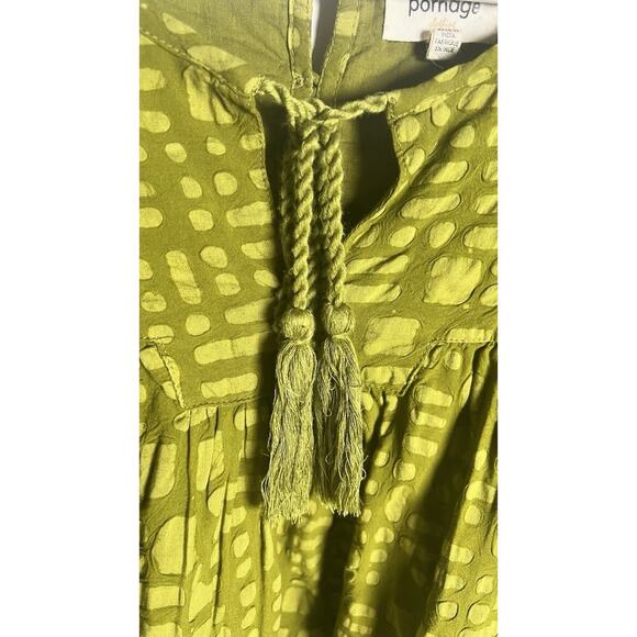 Anthropologie X Porridge Womens Size Small Green Textured Swing Top Tassel Tie - Picture 7 of 12